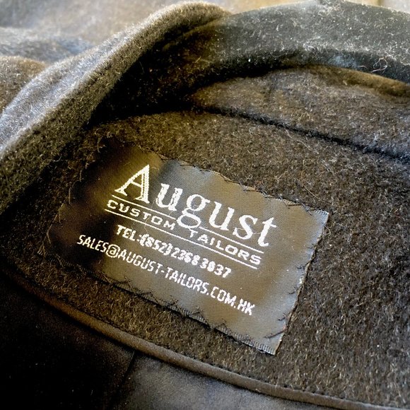 Vintage August Custom Tailors Hong Kong Black Cashmere Blend Silk Lined Cape OS - Picture 5 of 10